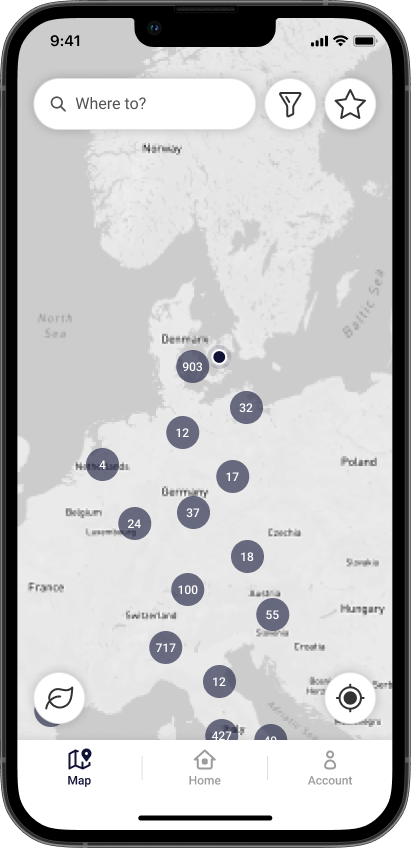 HomeCharge app ladekort