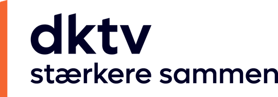 DKTV logo i sort med underteksten #stærkere sammen